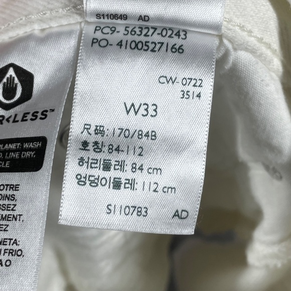 NEW Levis Shorts Womens 33 501 white jean denim distressed casual - Picture 5 of 10